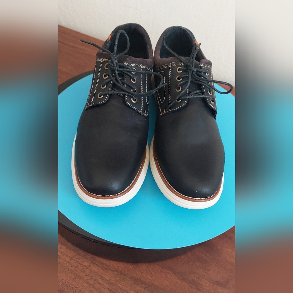 Bruno Marc Mens Black Leather/ Suede Oxford Shoes